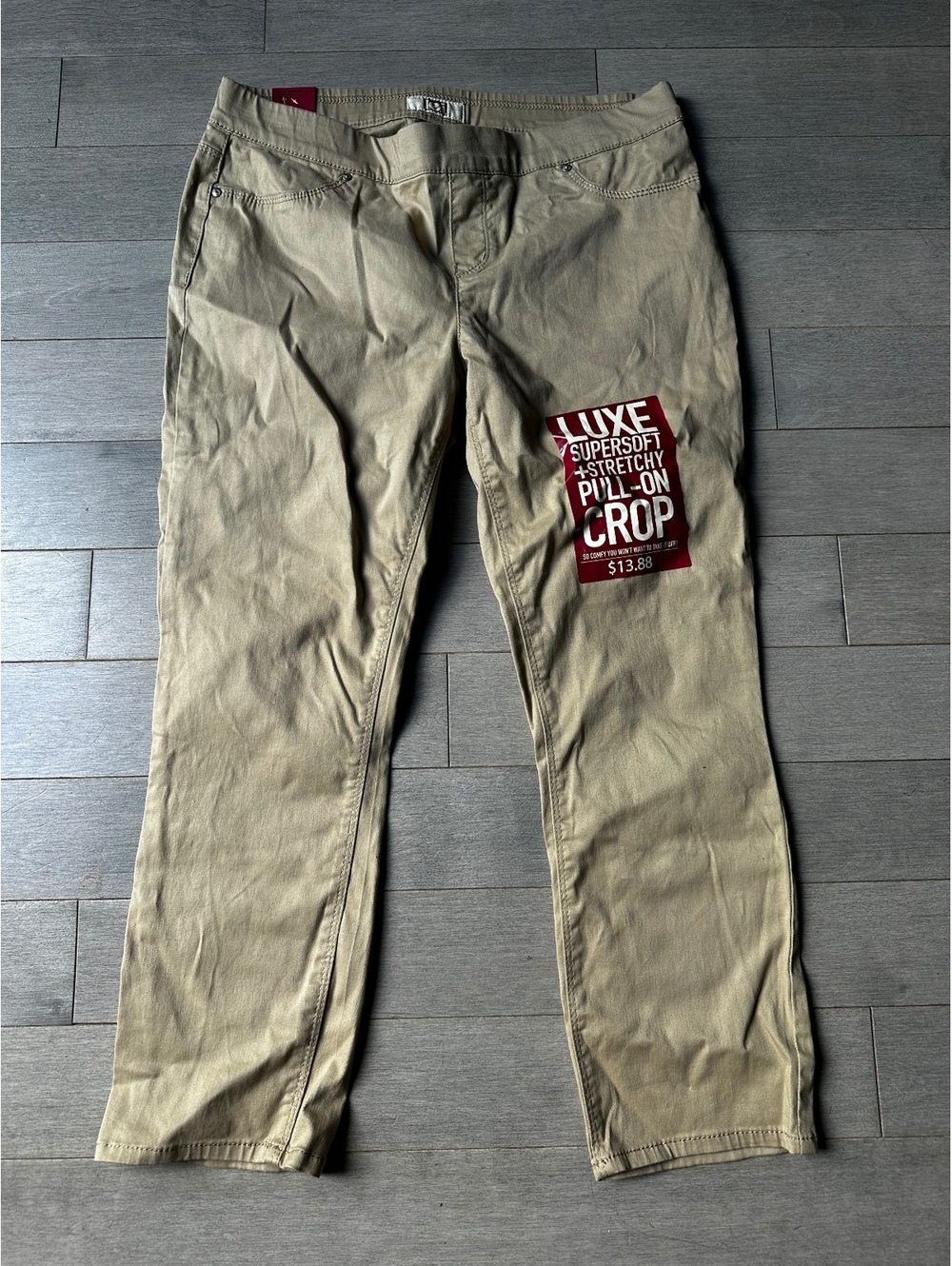Lee Luxe Supersoft Stretch Pull-On Crop School Casual khaki Pants NWT Size 7